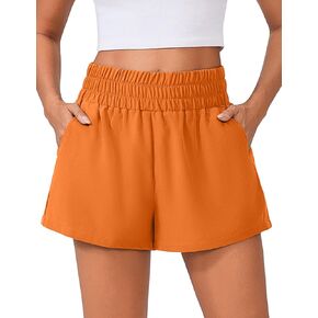 PINSPARK Womens Light Weight Athletic Shorts High Waisted Linerless Active Short Casual Quick Dry Lounge Shorts with Pockets
