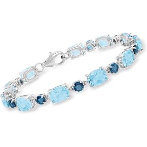 Ross-Simons 19.50 ct. t.w. London and Sky Blue Topaz Bracelet in Sterling Silver