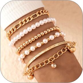 Pearl Bracelet for Women Gifts Trendy Stuff Dainty Bracelet White Baroque Pearl Wrist Bracelets Bridesmaid Bridal Wedding Jewelry Gifts