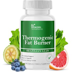 DR VITAMIN SOLUTIONS Thermogenic Fat Burner – Natural Appetite Control & Metabolic Booster with Green Tea & Bloat Defense (35 Capsules)