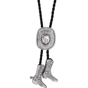 Haquil Cowboy Hat Western Knight Boots Tie Bolo Tie للرجال الملحقات البيضاوية الخمر المصنوعة يدويًا