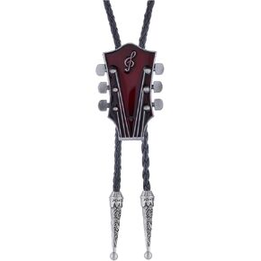 HUABOLA CALYN Bolo Tie for Men, Guitar Cowboy Rodeo Western Bolo Tie Leather Necktie Necklace Costume Accessorie for Women