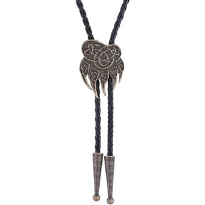 Jeilwiy Bolo Tie for Men Native American Western Cowboy Necktie Vintage Leather Necklace Bolo Tie for Women
