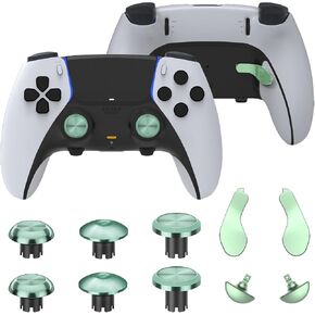 Metal Thumbsticks & Back Paddles for PS5 Edge Controller, Analog Thumb Sticks Caps Replacement Kit for PS5 Dual Sense Edge Stick Module, 6 Joysticks, 4 Back Buttons, Silver in Kuwait