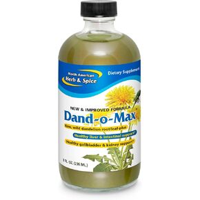 NORTH AMERICAN HERB & SPICE Dand-o-Max - 8 fl. oz. - Digestive, Liver & Gallbladder Health - Raw, Wild Dandelion Root Extract with Oregano Oil - Non-GMO - 23 Servings