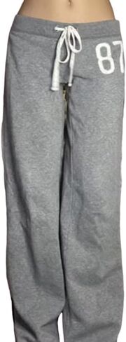 Vhitler Cute Jersey Pajama Pants Y2k Low Rise Pj Pants Wide Leg Drawstring Pants Preppy Aesthetic Lounge Pants Grunge Pants in Saudi Arabia