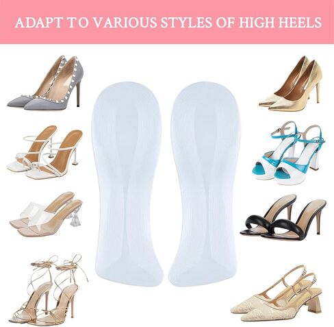 SOPROM Weight Shifting Insoles for High Heels, Gel Inserts Comfort Pads for Women Foot Pain Relief(Size: Small for US 6-7.5 Women Shoes, Color: Transparent Blue) in Kuwait