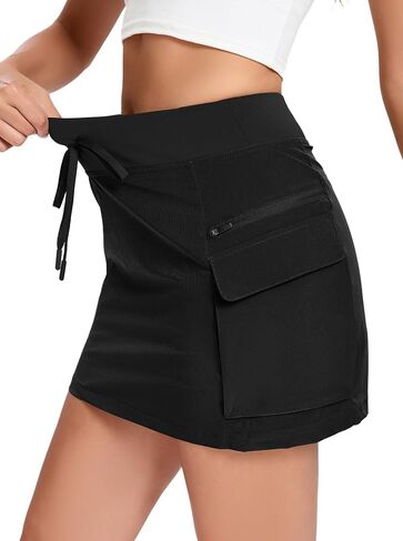 Jhsnjnr Cargo Skirts for Women Mini Sports Hiking Skort with Zipper Pockets High Waisted Golf Athletic Skorts in Kuwait