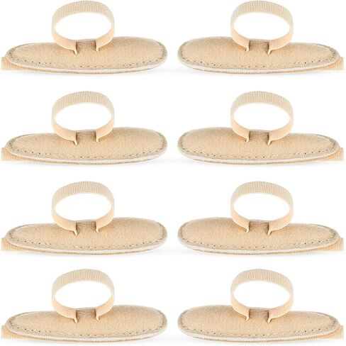 Woanger 8 Pcs Hammer Toe Crest Cushion Soft Straightener Buttress Pads Splint Reduces Pressure from Calluses and Hammer Toes, Medium, Right, Left(Single Hole,Beige) in Kuwait