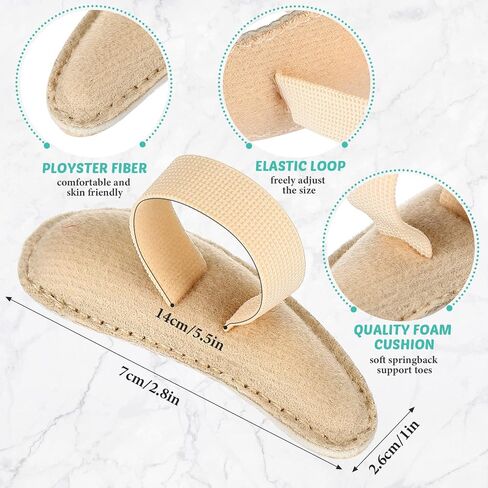 Woanger 8 Pcs Hammer Toe Crest Cushion Soft Straightener Buttress Pads Splint Reduces Pressure from Calluses and Hammer Toes, Medium, Right, Left(Single Hole,Beige) in Kuwait