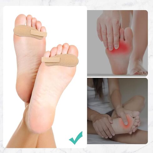 Woanger 8 Pcs Hammer Toe Crest Cushion Soft Straightener Buttress Pads Splint Reduces Pressure from Calluses and Hammer Toes, Medium, Right, Left(Single Hole,Beige) in Kuwait