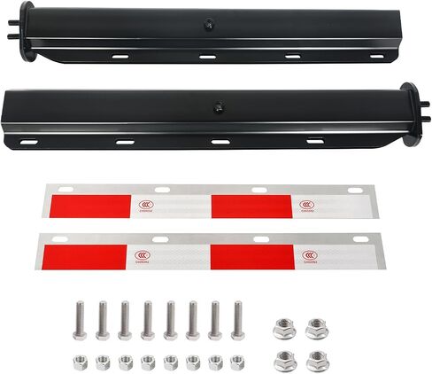 Chrome Straight Spring Loaded Mud Flap Hanger Bracket Set 1-1/8" Bolt Spacing 30" Length with Aluminum Reflective Tapes fit for Semi Trucks, 2 pcs in Saudi Arabia