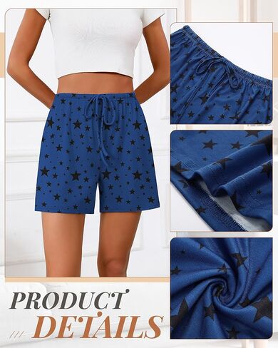 3 Pack Women's Pajama Shorts Casual Knit Sleep Boxers Drawstring Summer Comfy Sleepwear Bottoms in Saudi Arabia