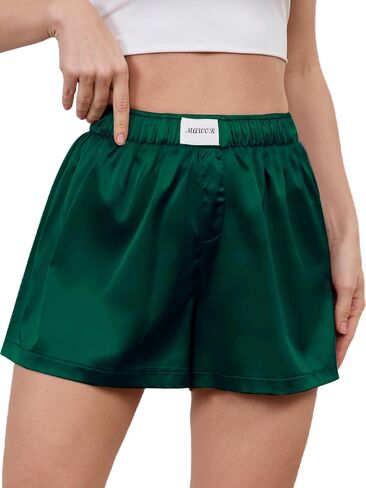 Mawor Womens Silk Summer Boxer Shorts Soft Comfy Pajama Sleep Lounge Satin Bottoms Sweat Cute Flowy Loose Pj Sleepwear in Saudi Arabia