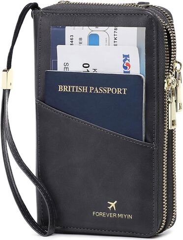 US-B Passport Wallet, RFID Blocking Passport Holder Large Capacity, Lightweight PU Document Organizer for Women (Pink) in Kuwait