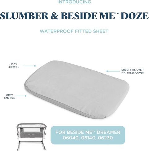 Baby Delight Beside Me Dreamer Bassinet & Bedside Sleeper Waterproof Fitted Sheet, Grey in Kuwait