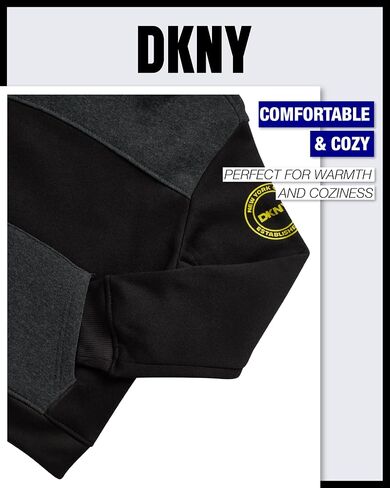 DKNY Toddler Boys' Jogger Set - 3 Piece Short Sleeve Graphic T-Shirt, Pullover Hoodie, and Jogger Sweat Pants (Sizes: 4-7) in Saudi Arabia