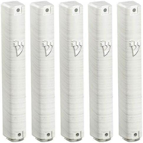SUPER STAM MEZUZAH CASE Holder Plastic Silver shin Rectangle Shape 6.3/4 INCH -17.5x2x2 c''m Waterproof Rubber Cork lot of 5 (Clear, 15 (for 15 cm Scroll)) in Saudi Arabia