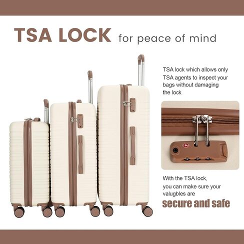Amalodie Luggage Sets 5 Piece Suitcases with Double Spinner Wheel,Suitcase Set ABS Hard Case Luggage with TSA Lock and Durable Waterproof Travel Luggage in Saudi Arabia