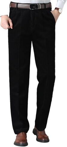 Men's Classic Fit Corduroy Dress Pants, High Waist Pleated in Kuwait
