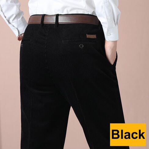 Men's Classic Fit Corduroy Dress Pants, High Waist Pleated in Kuwait