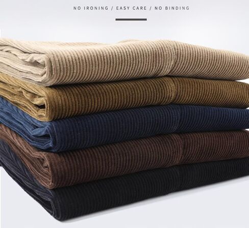 Men's Classic Fit Corduroy Dress Pants, High Waist Pleated in Kuwait