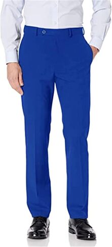 Wehilion Mens Suit Pants قابلة للتوسيع القابلة للتوسيع المسطح الأمامي لليمة مستقيمة السراويل للرجال in Kuwait