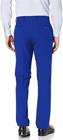 Wehilion Mens Suit Pants قابلة للتوسيع القابلة للتوسيع المسطح الأمامي لليمة مستقيمة السراويل للرجال in Kuwait