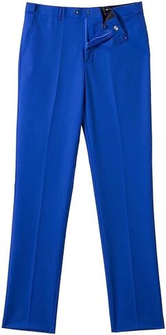 Wehilion Mens Suit Pants قابلة للتوسيع القابلة للتوسيع المسطح الأمامي لليمة مستقيمة السراويل للرجال in Kuwait