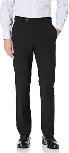 Wehilion Mens Suit Pants قابلة للتوسيع القابلة للتوسيع المسطح الأمامي لليمة مستقيمة السراويل للرجال in Kuwait