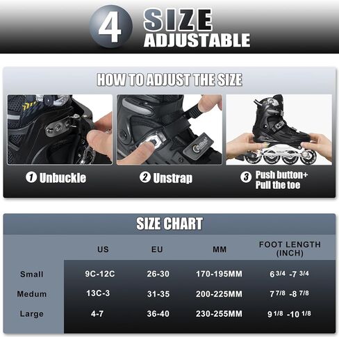 Nattork Kids Inline Skates ديكورات سيارات السباق الرائعة للأولاد والبنات والأطفال، 4 مقاسات زلاجات رباعية قابلة للتعديل مع جميع العجلات المضيئة - هدية عيد ميلاد للرياضات الداخلية والخارجية in Saudi Arabia