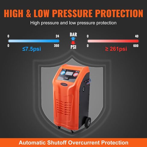VEVOR Fully Automatic Refrigerant Recovery Machine - Dual Cylinder AC Recovery Machine Kit Built in Compressor/Electronic Scale/Filter/Recovery Tank, Recovery Machine HVAC Only for R134A+R1234YF in Saudi Arabia