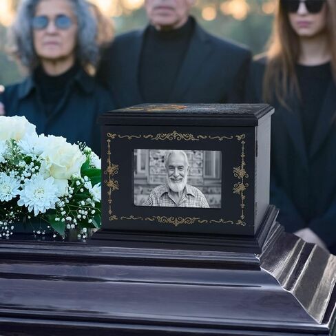 Wooden Cremation Urns for Human Ashes with Photo Frame,Tree of Life Funeral Memorial Box & Casket for Adults, Men, Women,Holds Up to 250 LBS in Saudi Arabia