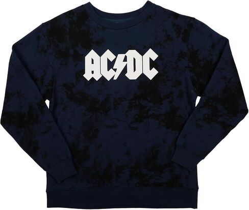 BioWorld ACDC Guitar & Band Logo Crew Neck Long Long Gray Women Women Eversial Swegenible Swefshirt in Saudi Arabia