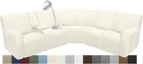 Reclining Sectional Couch Covers Washable Recliner Console Cover Sofa Cover for L Shaped Sectional Super Stretch Soft Middle Console Slipcovers (Console Cover, Wine Red) in Saudi Arabia