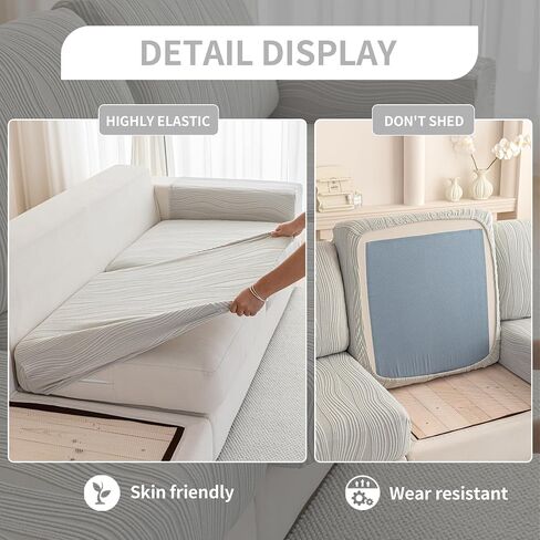 Couch Arm Covers, Sofa Covers Washable, Couch Cushion Covers, Armchair Slipcovers Sectional Couch Covers Anti-Slip Furniture Protector, (1PC Armrest Cover, Ivory) in Saudi Arabia