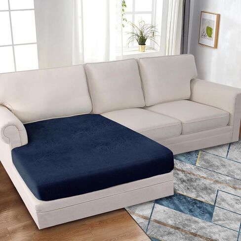 Couch Cushion Covers Leather-Look 3PC Stretch Sofa Seat Slipcover Sets for Living Room Individual Sofa Cushion Cover Couch Seat Protectors, Pet-Friendly, Non-Slip, Easy Fit - Coffee in Kuwait