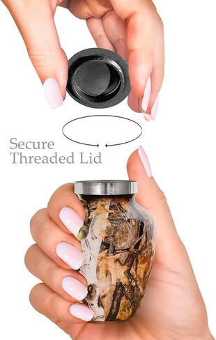 Trupoint Memorials Small Urns for Human Ashes Keepsake, Camouflage and Hunters Decorative Mini Cremation Urn for Adult Men and Women, Brown in Saudi Arabia