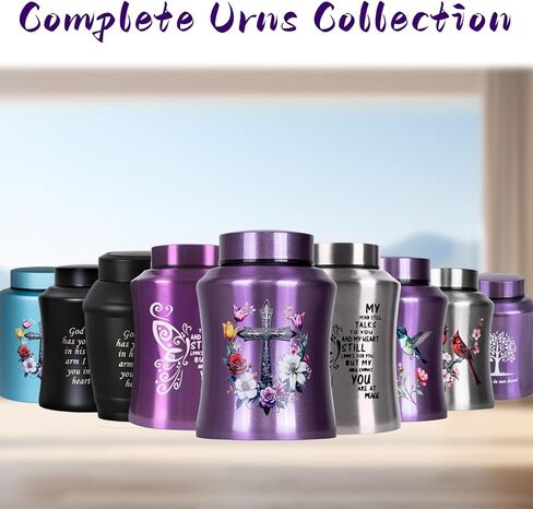 Purple Cross Urns for Ashes for Women Up to 140 LBS, Large Personalized Cremation Urns for Human Ashes Adult Male & Female Decorative and Funeral Keepsake Urn,Love of God Carefully Handcrafted in Kuwait