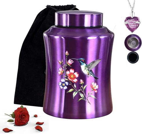 Purple Cross Urns for Ashes for Women Up to 140 LBS, Large Personalized Cremation Urns for Human Ashes Adult Male & Female Decorative and Funeral Keepsake Urn,Love of God Carefully Handcrafted in Kuwait