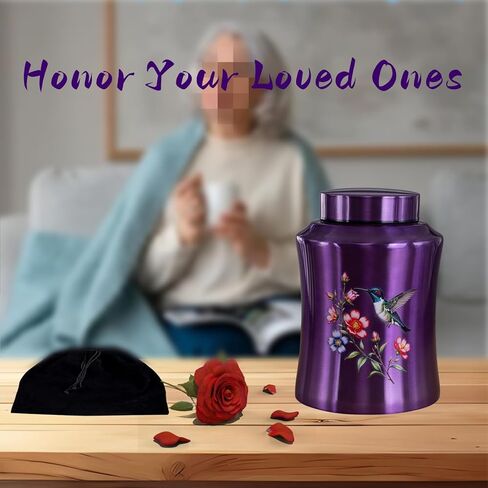 Purple Cross Urns for Ashes for Women Up to 140 LBS, Large Personalized Cremation Urns for Human Ashes Adult Male & Female Decorative and Funeral Keepsake Urn,Love of God Carefully Handcrafted in Kuwait