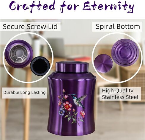 Purple Cross Urns for Ashes for Women Up to 140 LBS, Large Personalized Cremation Urns for Human Ashes Adult Male & Female Decorative and Funeral Keepsake Urn,Love of God Carefully Handcrafted in Kuwait