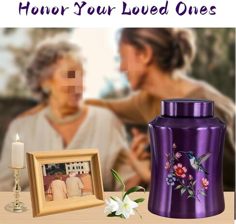 Purple Cross Urns for Ashes for Women Up to 140 LBS, Large Personalized Cremation Urns for Human Ashes Adult Male & Female Decorative and Funeral Keepsake Urn,Love of God Carefully Handcrafted in Kuwait