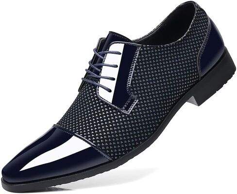 أحذية الرجال للرجال براءة اختراع جلدية Oxfords كلاسيكية الدانتيل الرسمي أحذية أحذية الأعمال الزفاف ديربي أحذية كاب أخمص القدم in Kuwait