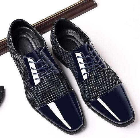أحذية الرجال للرجال براءة اختراع جلدية Oxfords كلاسيكية الدانتيل الرسمي أحذية أحذية الأعمال الزفاف ديربي أحذية كاب أخمص القدم in Kuwait