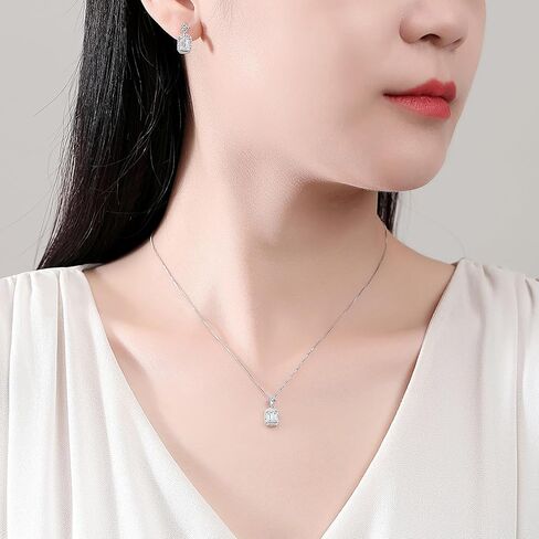 S925 Sterling Silver 0.6ct VVS1 D-Color Diamond Pendant Necklace for Women, Ideal Valentine's Day Gift for Wife in Saudi Arabia