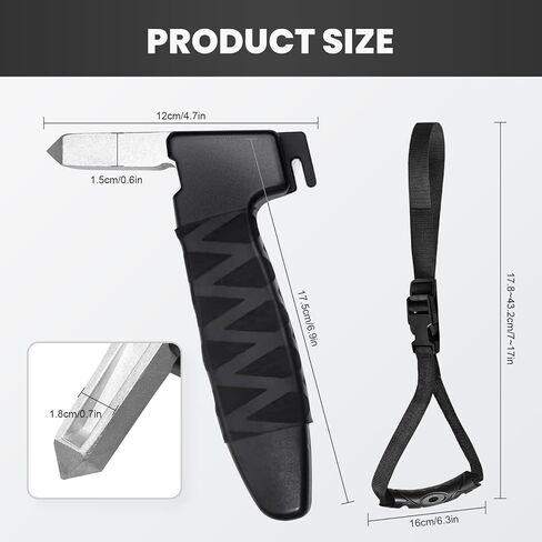 2 Pack Auto Cane Portable Support Handle ، مساعدة مقبض السيارات للمسنين 3 في 1 مقبض سيارات متعدد الوظائف لكبار السن والمعاقين ، حزام مقبض السيارات مع شريط النايلون (أسود) in Saudi Arabia