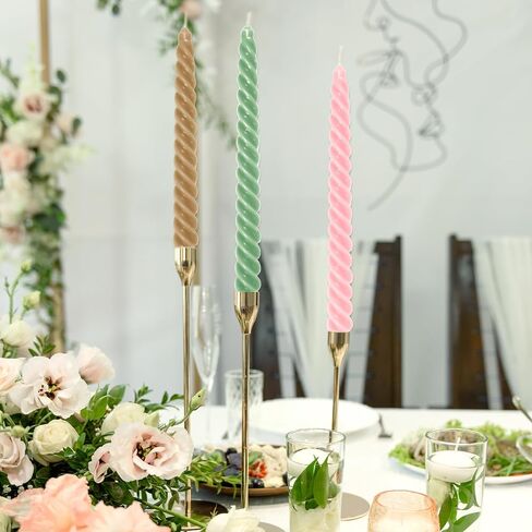 Whaline 8Pcs 10 Inch Orange Gradient Color Spiral Taper Candles Dripless Twisted Wax Candles Long Unscented Candle Sticks for Fall Halloween Home Party Supplies in Saudi Arabia
