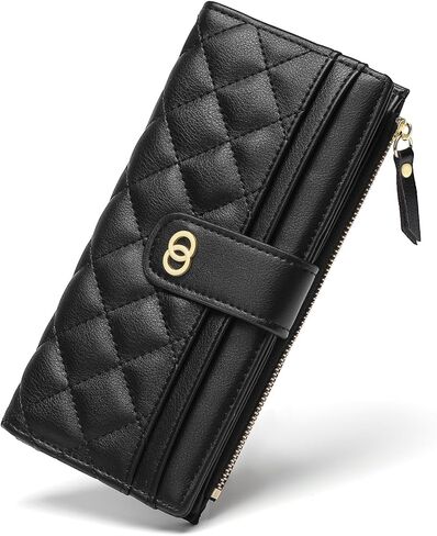 Womens Wallet Slim Rfid Blocking Bifold Leather Credit Card Wallets for Women Clutch with Zipper Coin Pocket in Saudi Arabia