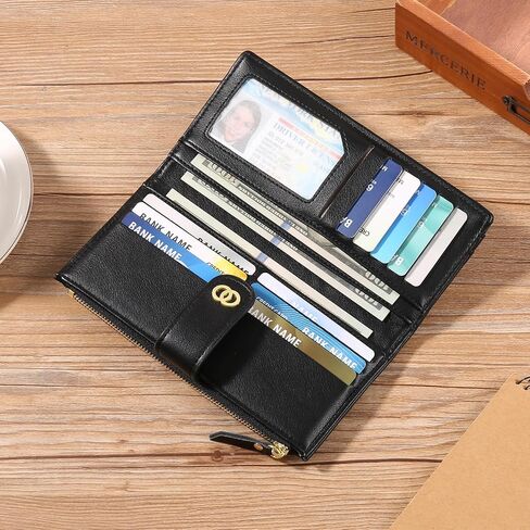 Womens Wallet Slim Rfid Blocking Bifold Leather Credit Card Wallets for Women Clutch with Zipper Coin Pocket in Saudi Arabia